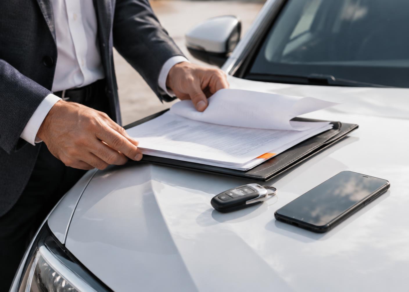 Claim documents organized on a vehicle